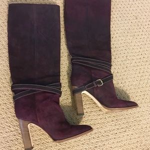 Club Monaco suede Callie buckle tall boots
